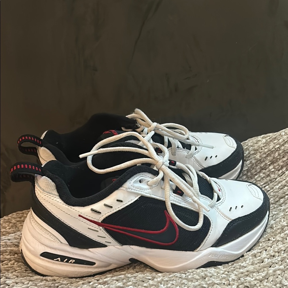 Nike White and Black Sneakers with Red Details